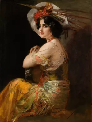 Rosario Guerrero als Carmen by Friedrich August Von Kaulbach Oil Painting