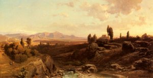 Blick Uber Die Sierra Nevada Oil painting by Friedrich Bamberger