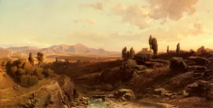Blick Uber Die Sierra Nevada by Friedrich Bamberger Oil Painting