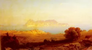 Gibraltar by Friedrich Bamberger - Oil Painting Reproduction