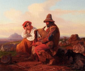 A Serenade In The Roman Campagna Oil painting by Friedrich Bouterwek