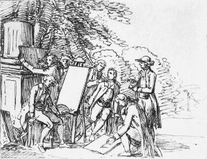 Johann Wolfgang von Goethe with His Italian Friends by Friedrich Bury Oil Painting