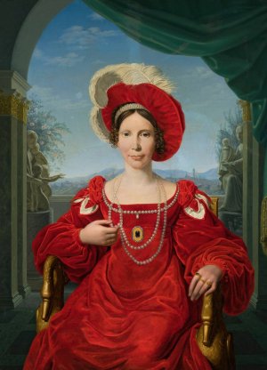 Portrait of princess Augusta Von Hessen-Kassel by Friedrich Bury Oil Painting