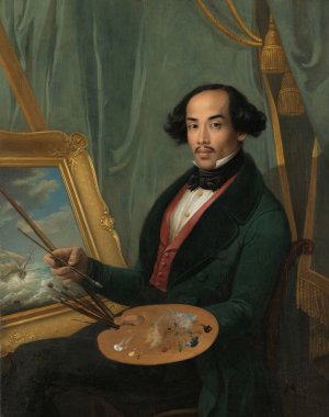 Portrait of Raden Syarif Bustaman Saleh by Friedrich Carl Albert Schreuel Oil Painting