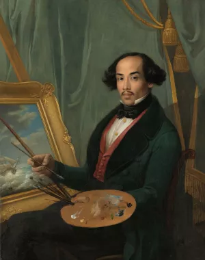 Portrait of Raden Syarif Bustaman Saleh Oil painting by Friedrich Carl Albert Schreuel