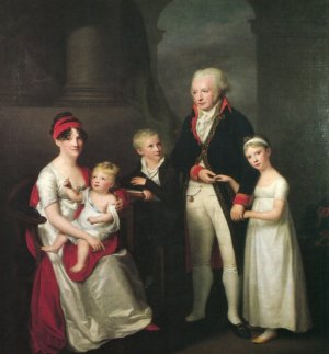 Family portrait of Lubeck merchant Marc Andre Souchay by Friedrich Carl Groger Oil Painting