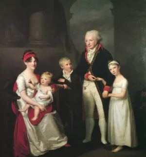 Family portrait of Lubeck merchant Marc Andre Souchay by Friedrich Carl Groger Oil Painting