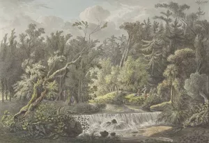 Landscape with Waterfall by Friedrich Christian Klass Oil Painting