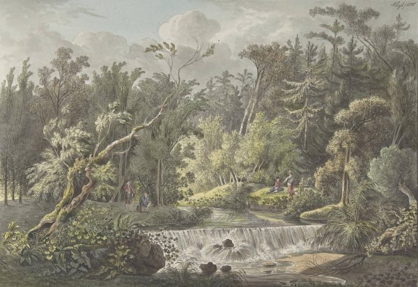 Main Product Photo of Landscape with Waterfall  Painting by Friedrich Christian Klass