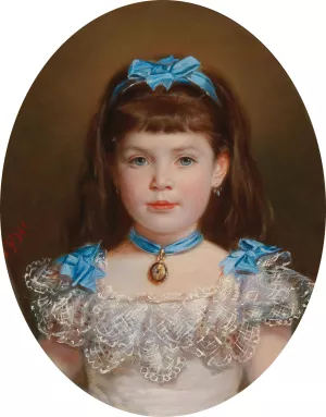 Portrait of a Girl by Friedrich Deutsch Oil Painting