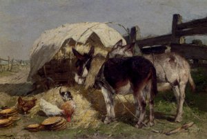 The Midday Rest by Friedrich Eckenfelder Oil Painting