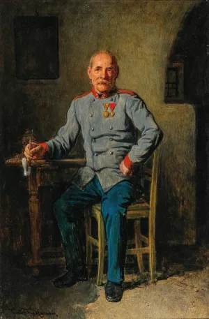 Ausgedienter Soldat by Friedrich Friedlander Oil Painting