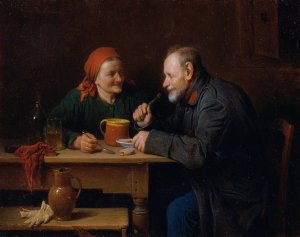 Das Mittagsmahl by Friedrich Friedlander Oil Painting