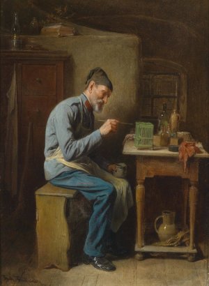 Der Hobbymaler by Friedrich Friedlander Oil Painting
