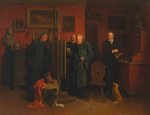 Der Maler Friedlander in seinem Atelier by Friedrich Friedlander Oil Painting