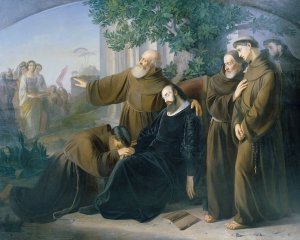 Der Tod Torquato Tassos by Friedrich Friedlander Oil Painting