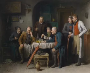Die Brautwerbung by Friedrich Friedlander Oil Painting