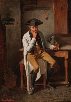 Ein guter Schluck by Friedrich Friedlander Oil Painting
