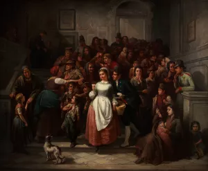 Nach Der Lotterieziehung by Friedrich Friedlander Oil Painting