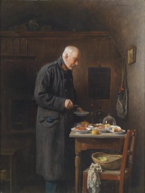 Schwere Wahl by Friedrich Friedlander Oil Painting