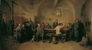 Soldaten in der Kantine by Friedrich Friedlander Oil Painting