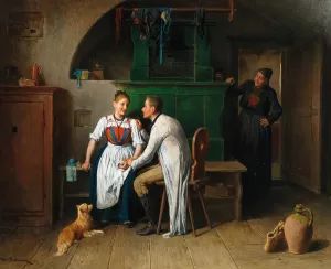 Stelldichein in der Stube by Friedrich Friedlander Oil Painting