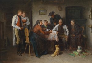 von Mahlheim Besuch des Brautwerbers by Friedrich Friedlander Oil Painting