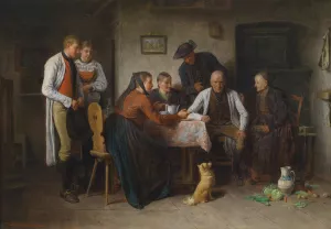 von Mahlheim Besuch des Brautwerbers by Friedrich Friedlander Oil Painting