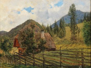 Partie bei Murzsteg (A Scene in Murzsteg) by Friedrich Gauermann Oil Painting