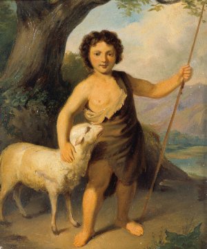 John The Baptist As A Child by Friedrich Hasslwander Oil Painting