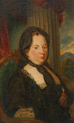 Kaiserin Maria Theresia in Trauertracht by Friedrich Hasslwander Oil Painting