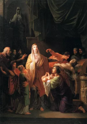 Alcestis Sacrifices Herself for Admetus by Friedrich Heinrich Fueger Oil Painting