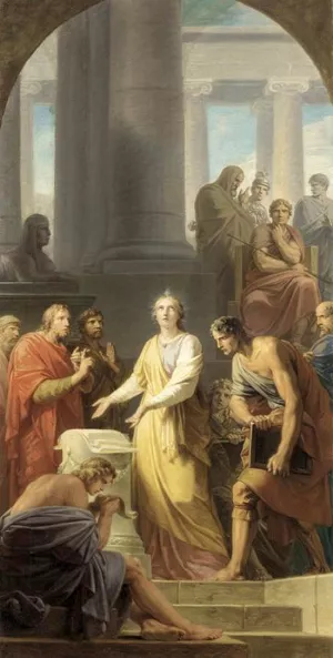 Catherine of Alexandria before the Emperor Maxentius by Friedrich Heinrich Fueger - Oil Painting Reproduction