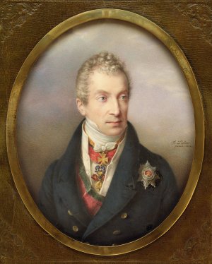 Prince Klemens Wenzel Lothar von Metternich by Friedrich Johann Gottlieb Lieder Oil Painting