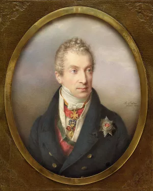 Prince Klemens Wenzel Lothar von Metternich by Friedrich Johann Gottlieb Lieder Oil Painting