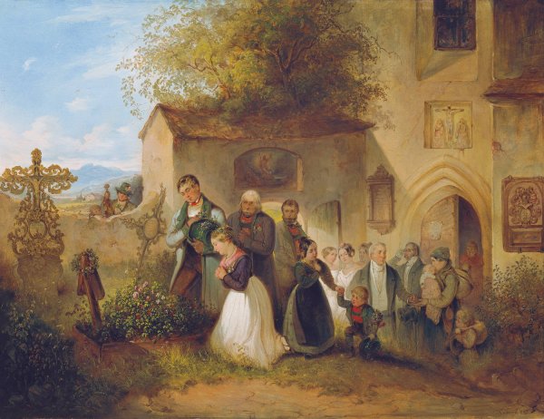 Main Product Photo of Am Friedhof  Painting by Friedrich Johann Treml