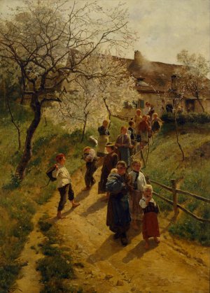 A spring day by Friedrich Kallmorgen Oil Painting