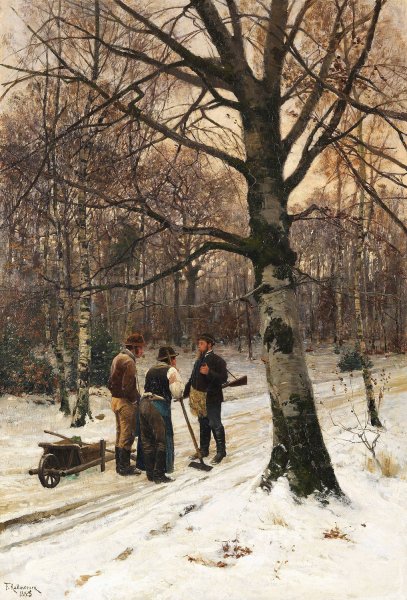 Main Product Photo of Forest in Winter  Painting by Friedrich Kallmorgen