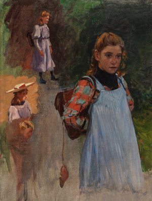 Kinderstudie by Friedrich Kallmorgen Oil Painting
