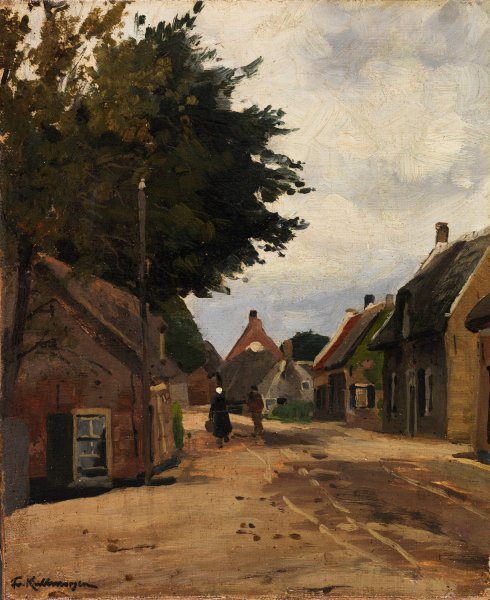 Main Product Photo of Sommerliche Dorfstrase  Painting by Friedrich Kallmorgen