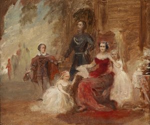 Konigliche Familie von Hannover Olstudie by Friedrich Kaulbach Oil Painting