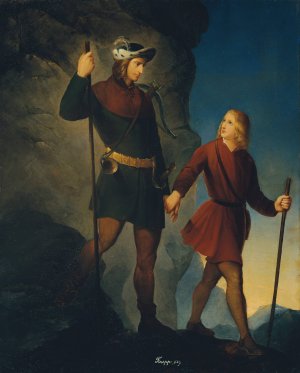 Die Errettung Kaiser Maximilians I. aus der Martinswand by Friedrich Krepp Oil Painting
