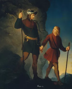Die Errettung Kaiser Maximilians I. aus der Martinswand by Friedrich Krepp Oil Painting