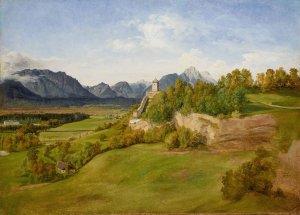 Der MOnchsberg in Salzburg mit dem Josefsturm by Friedrich Loos Oil Painting