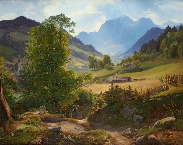 Main Product Photo of Die Ramsau bei Berchtesgaden  Painting by Friedrich Loos