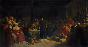 Auf Dem Reichstage zu Worms by Friedrich Martersteig Oil Painting