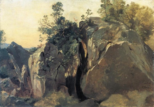 Main Product Photo of Cliffs at Olevano Painting by Friedrich Nerly