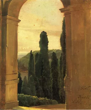 Villa d'Este by Friedrich Nerly Oil Painting