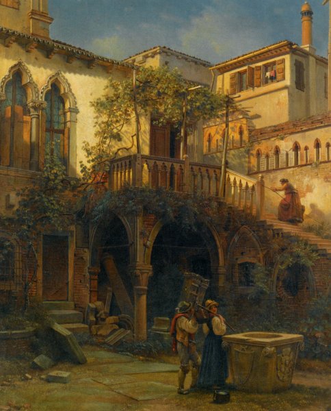 Main Product Photo of Hof In Venedig Painting by Friedrich Nerly The Younger
