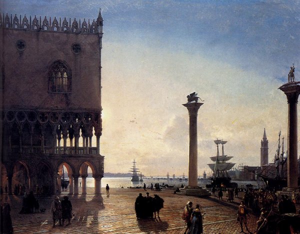Main Product Photo of Piazza San Marco At Night Painting by Friedrich Nerly The Younger